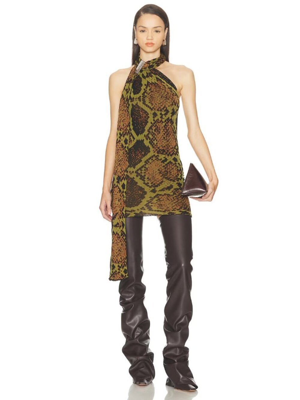 THE ATTICO Python Sleeveless Mini Dress in Multicolor Snake